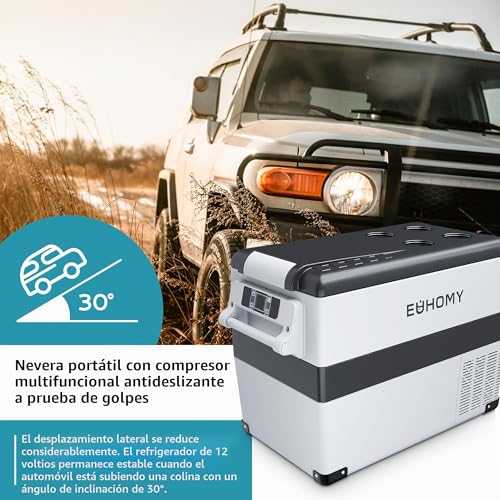 Nevera portátil con compresor de 12 V de 45 L EUHOMY para coche 6