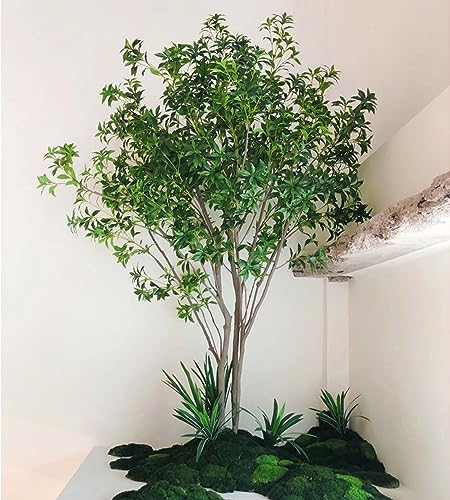 人工植物人工植物人工樹木人工木フェイク日本のベル馬植物鉢植え植物偽の緑の植物装飾オフィスハウス農家リビングルームホームDE 2.5m/8.2フィート