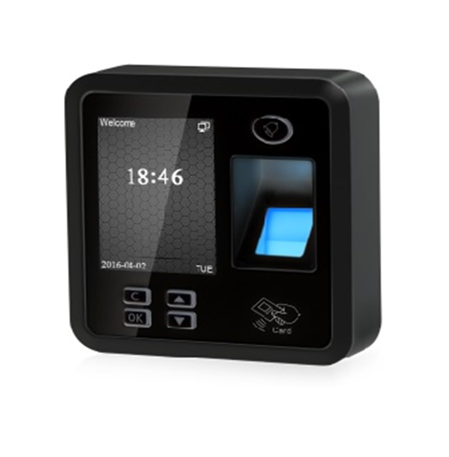 Marcar en la máquina, Reloj de control asistencia, máquina acceso con huella dactilar y cerradura puerta biométrica(Nero)