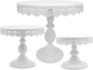 8 Inch / 10 Inch / 12 Inch/Three Layers Lace Cake Plate Iron Cake Stand Round Pedestal Dessert Holder Cupcake Display Rack...