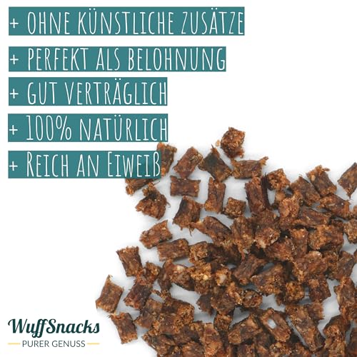 Getreidefreie Hunde Leckerlis vom Hirsch | 500g | Trainingssnacks hypoallergen | 100% natürliche & zuckerfrei Trainingshappen | Leckereien für Hunde | Leckerli Hund | Dog Treats von WuffSnacks