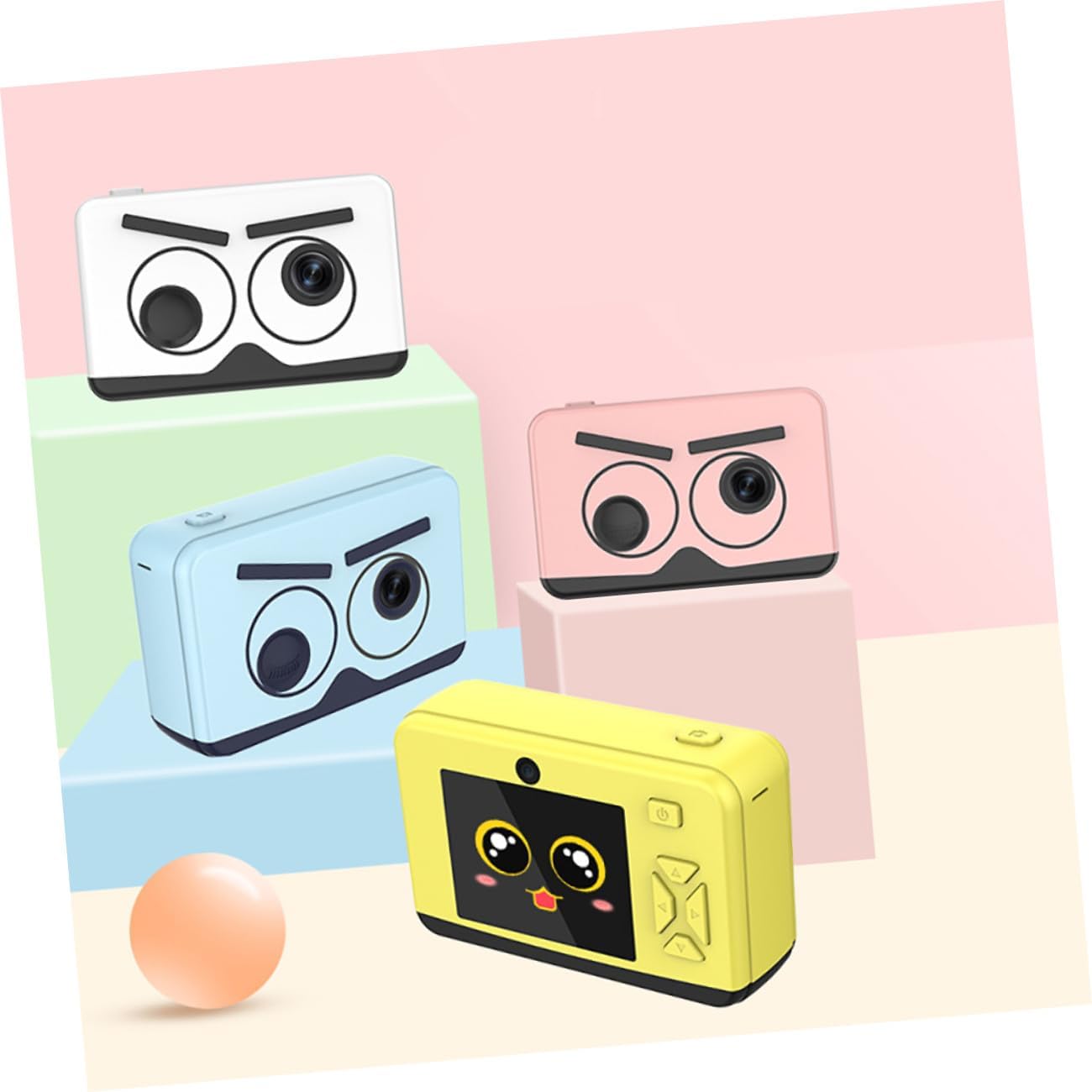 High-Definition Digital Camera for Boys with Large Screen, Drop-Resistant Multipurpose Video Recorder, Creative Camera for Travel and Play Random Color