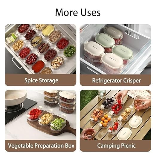 Image of 4-layer Storage Box, Airtight containers, Fridge Storage,Kitchen Jars with Lids, Leak Proof And Food Fresh-keeping Box, Fruit, Snack And Spice (Multicolor PACK OF 1)