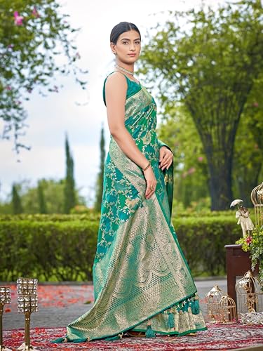 MANOHARI green banarasi silk saree – image 5