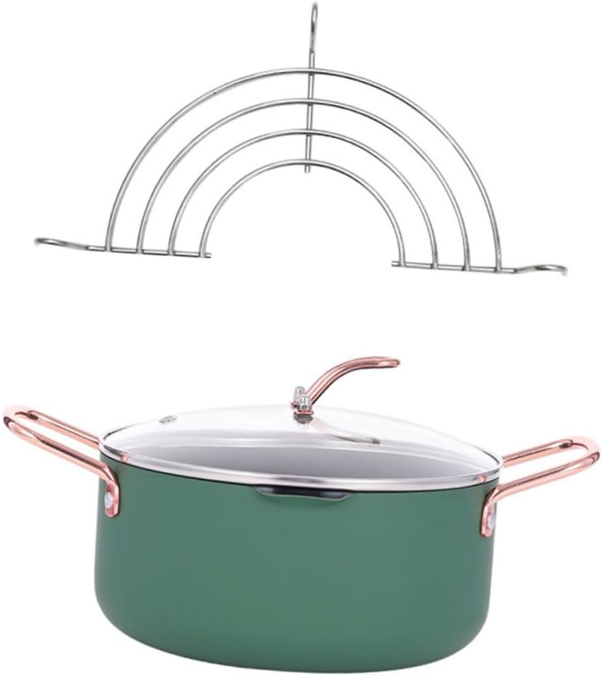 Amosfun 1Set Multifunctional Nonstick Cooking Pot Pot with Frying Rack Household Stockpot for Soup and Frying