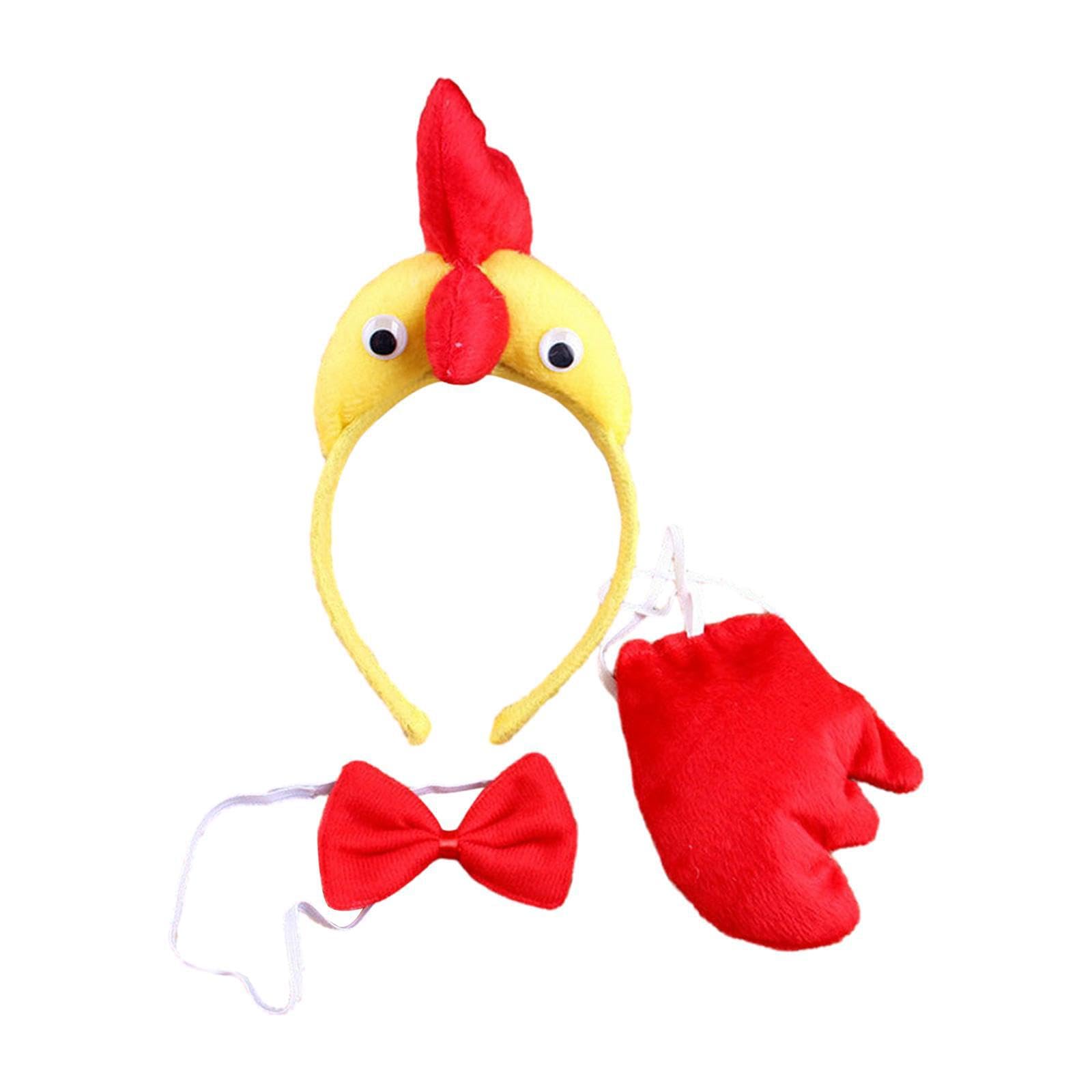 AUYXSSZ Animal Tail Fancy Dress Costume Prop Cosplay Easy to Wear Tail Set for Comfort During Role Playing Events Costume Animal Face Women Headband Hairband, Chick, 20x25cm