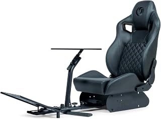Cockpit de simulation de course Nacon en similicuir noir compatible avec les volants et les pédaliers des plus grandes marques du marché
