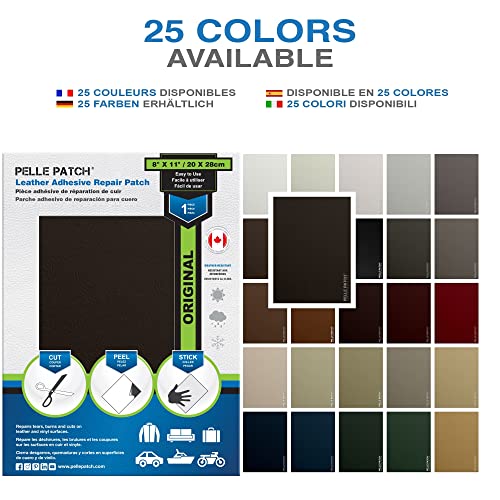 Pelle Patch - Car Leather Repair Kit Black - 25 Colors Available - Original 8x11 - Dark Brown - Thumbnail 2