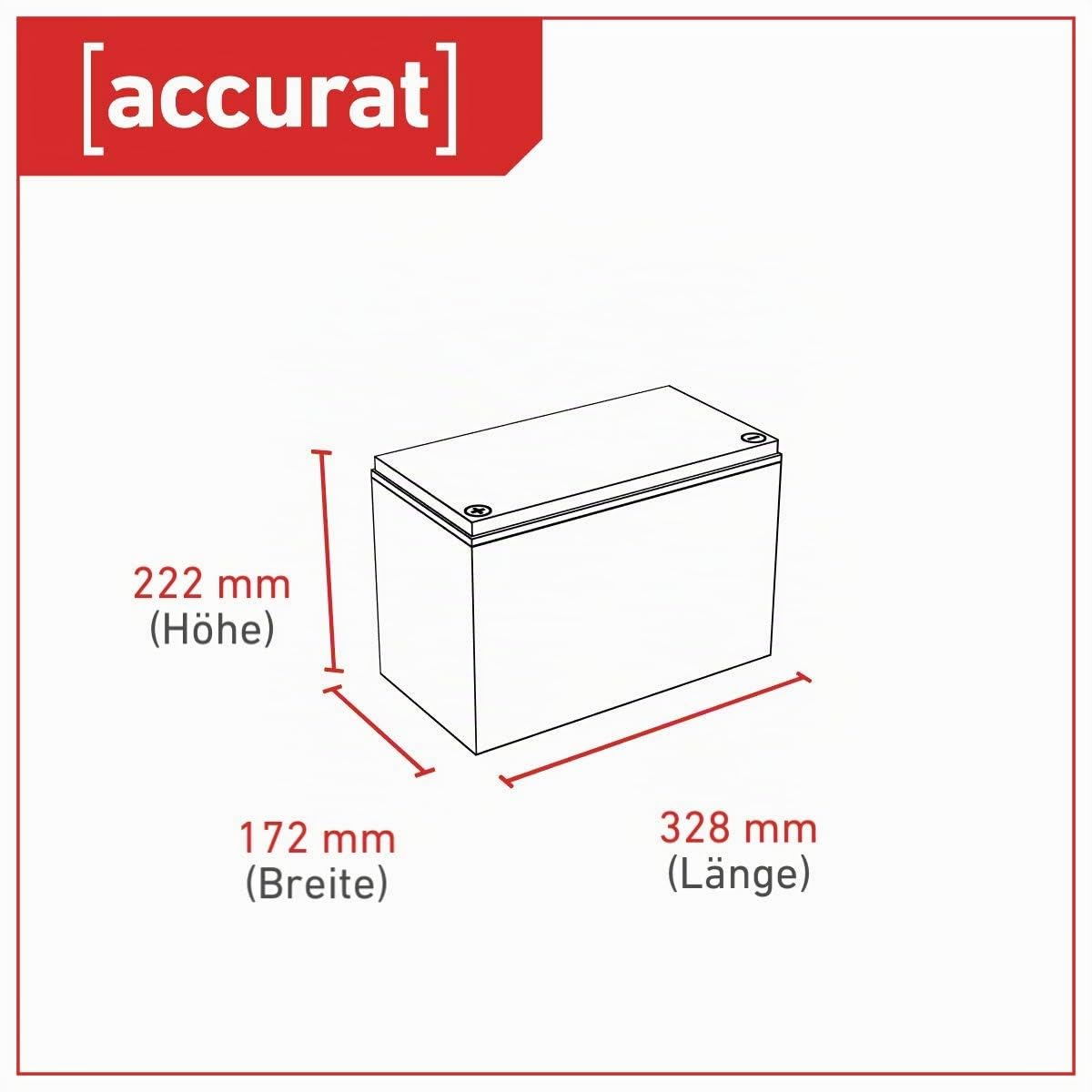 Accurat AGM Batterie T115-12V, 115Ah, zyklenfest, wartungsfrei, Wohnwagen
