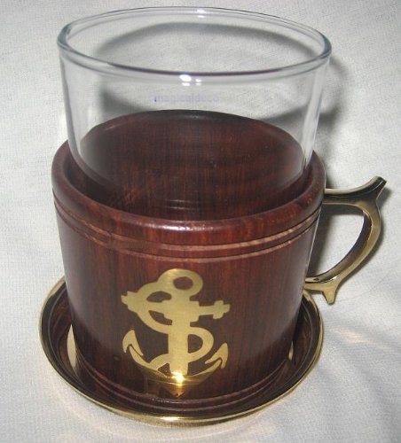 Lot De 6 Sous-verres En Bois Fait Main Avec Incrustation Laiton – Forme Ronde, Fabriqué En Inde