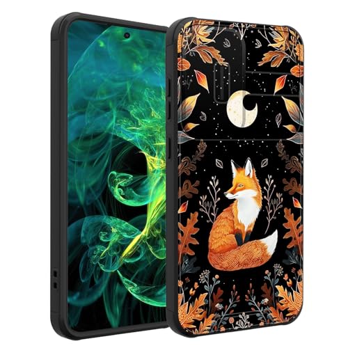 smauncucn for Galaxy S25 Case with Slide Camera Cover,Heavy Duty Dual Layer Hybrid Shock Proof Protective Rugged Bumper Case for Samsung Galaxy S25 6.2" 2025,Cute Fox Moon with Plants