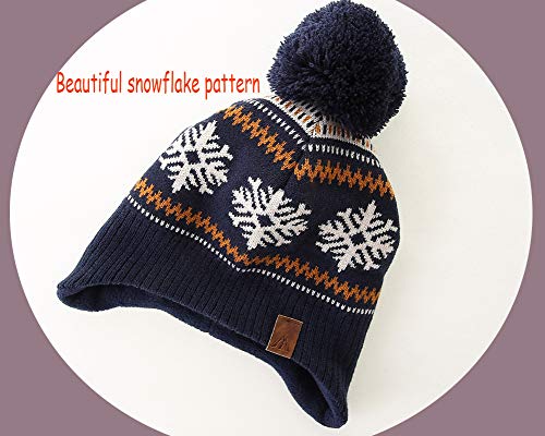 Lmlalml Boys Winter Hat Earflap Knitted Beanie For Kids Warm Fleece Lined Thicken Hat For Baby Snow #TOP5