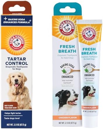 Arm & Hammer Dog Toothpaste Bundle | Tartar Control & Gum Soothing Enzymatic Toothpaste for Dogs and Puppies | Beef & Vanilla Ginger Flavor, 2.5 oz Each image 3
