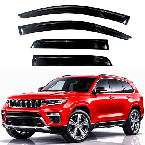Image of KPY Rain Guards Fit for 2022-2026 Jeep Grand Cherokee, Out-Channel Window Visors Vent Wind Deflectors 4PC, Car Accessories for 22-26 Grand Cherokee (Excludes L Model)