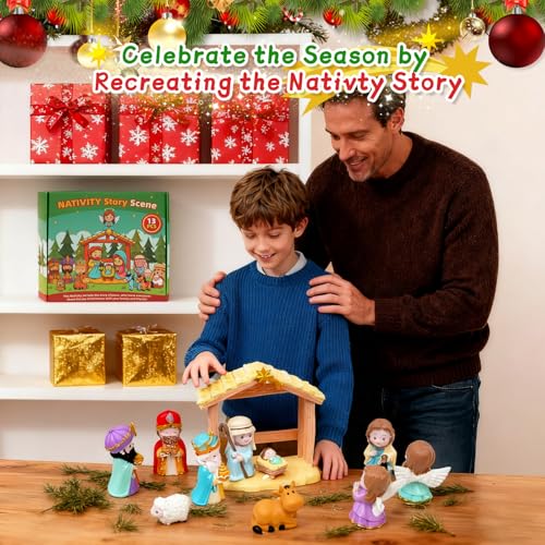 DHDZPSG 13Pcs Nativity Set for Kids, Toddler Toys Little Figures & Playsets by DHDZPSG - Used condition - Image 7