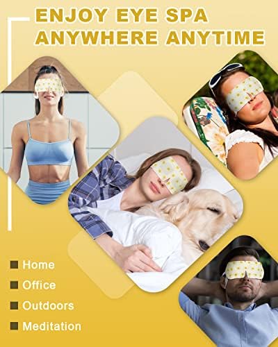 16 Packs Steam Eye Mask Warming Eye Mask Self Heating Eye Mask Sleep Mask Heated Eye Mask for Dry Eyes Fatigue Disposable Moist Hot Compress Eye Patch Great Gifts for Men Women(Chamomile)