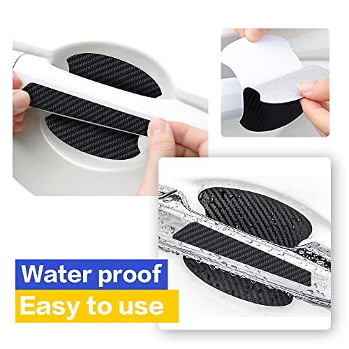 Reswish 16 Pieces Car Door Handle Scratch Protector,Arbon Fiber Car Door Handle Paint Scratch Protector Sticker,Scratches Protective Films Side Sticker Scratches Car Door Protector (Carbon Fiber) #TOP7