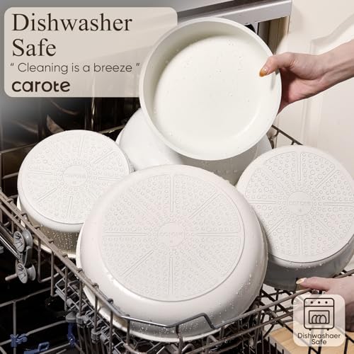 CAROTE 19pcs Pots and Pans Non Stick, Cookware Sets Detachable Handle, Induction Kitchen Pots and Pans,NonStick Cooking Set, Oven/Dishwasher/Fridge Safe, Space Saving by CAROTE - Image 4