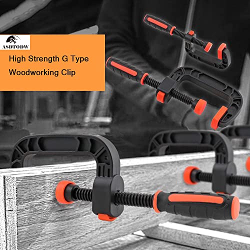 2&3 Inch C-Clamp Set, Clamps For Woodworking,Strong Clamping Force Quick-Grip Plastic Rubber C Clamp,Ideal For Most Diy, Woodworking And Household Clamping Projects-2 Pack #TOP6