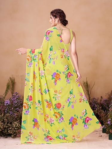 Image of Garden Vareli Women Georgette All Over Floral Printed Saree