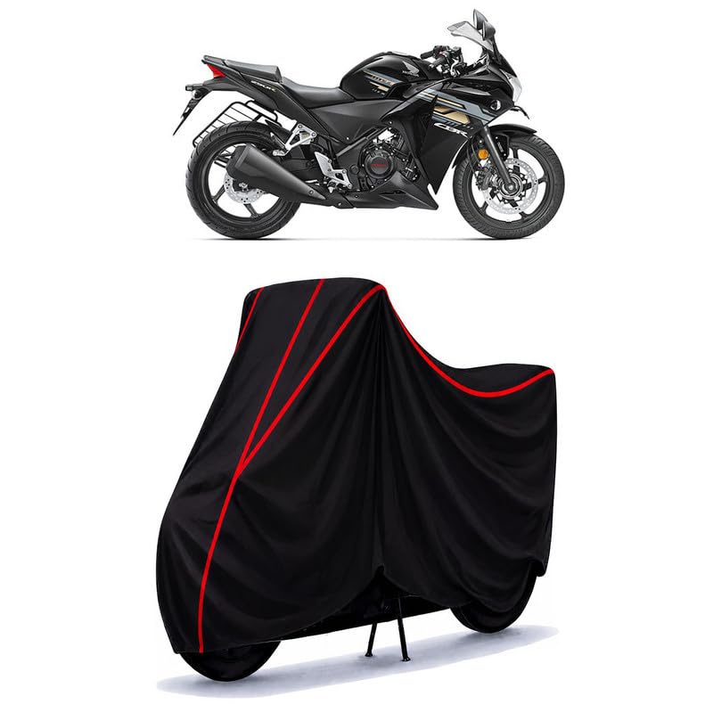 Image of CBR-250 R Water Resistant Bike Cover for All Motorcycles & Rain | Heavy Duty Taffeta Fabric | UV Protection, Dustproof, Scratchproof | All Weather Two Wheeler Body Cover with Elastic Bottom
