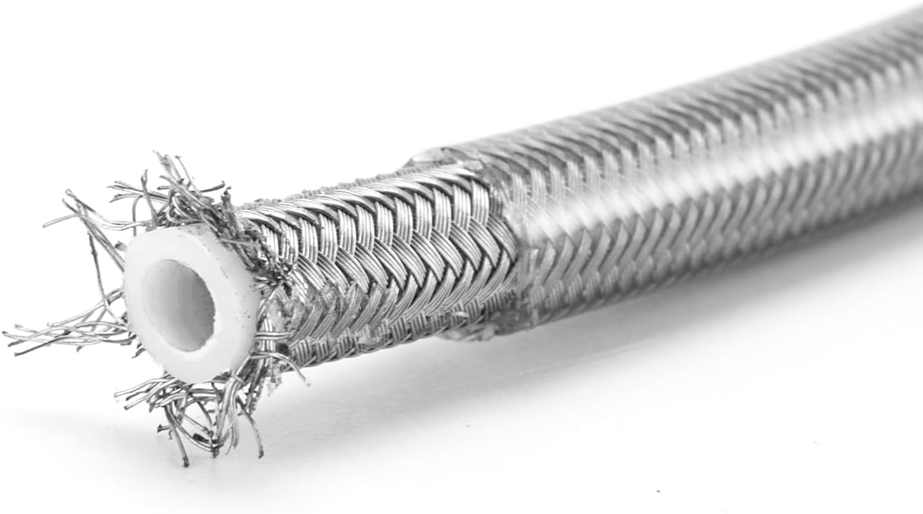 Mofun ABS Upper Hydraulic Front Brake Line Kit 35" Extended Length Stainless Steel Compatible with Harley Softail Slim Fat Boy Breakout Deluxe 2011-2014, Fit 12"-14" Handlebar Chrome