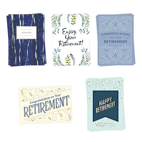 Hallmark Business Bulk 10 Pack Assorted Corporate Retirement Cards for Customers & Employees (Congrats, Cheers & Celebrations), 5 x 7 Cards, Message Inside, Envelopes Included