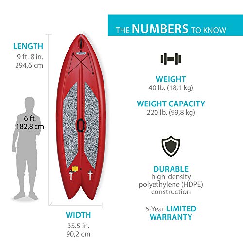 Lifetime Freestyle Paddleboard With Paddle, 9'8"/X-Large, Red #TOP1