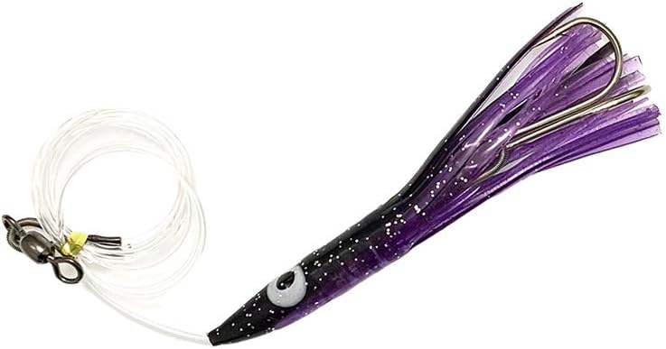 4.5" Tuna Clone Rigs, 6 Pcs Black/Purple for Offshore Trolling, Ideal for Tuna, Mahi Mahi & Other Pelagic Species, Item #107