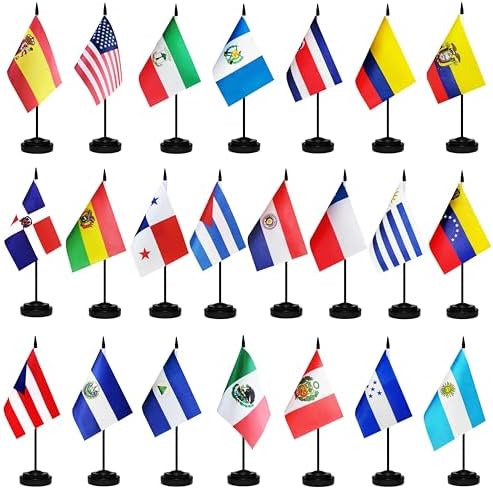 LoveVC Latin America 22 Country Flags - 5x8 Inch Mini Hand Held Flags On Wooden Sticks, 22 Pack - View #9