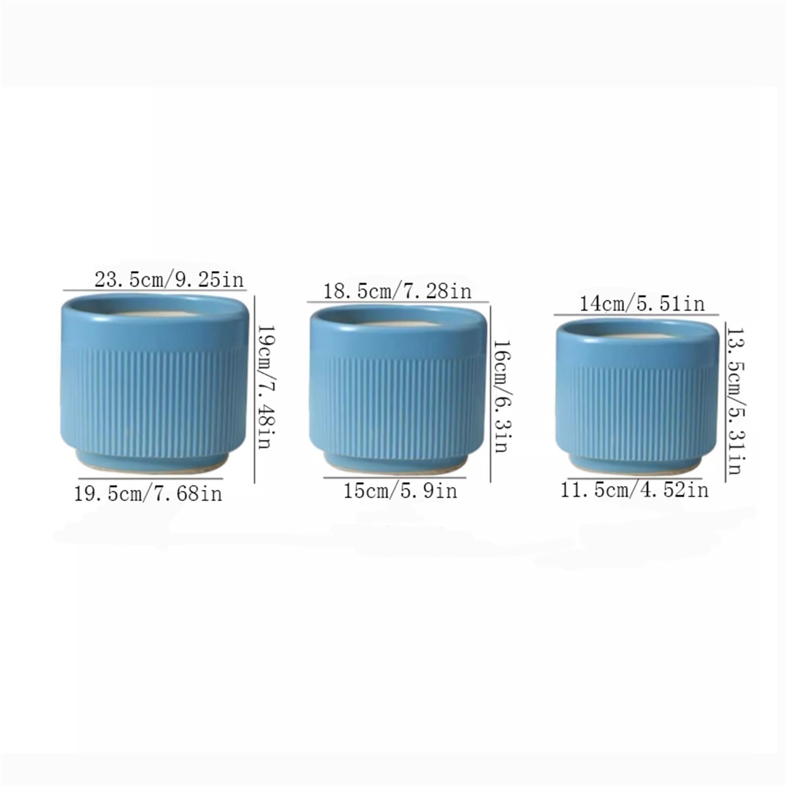 pot de fleur Pots de plantes en céramique épaisse et respirante, bleu-vert avec motif rayé, pots de fleurs de couleur unie, ovales, for l'extérieur et l'intérieur, jardinières de culture vertes cache