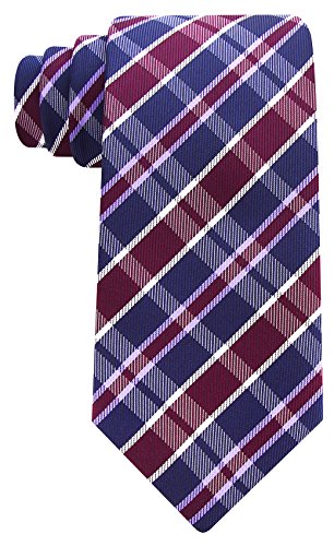 Scott Allan Collection Plaid Ties for Men - Woven Necktie - Mens Ties Neck Tie - Navy Blue w/Plum Purple