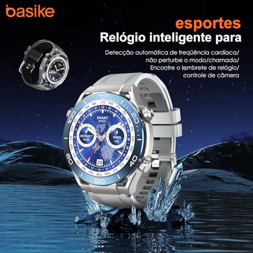 Basike W79 Pro Max, Relógio SmartWatch, NFC Chave de Controle de Acesso, Esportivo Ultimate 47mm, At