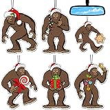 Tallew 6 Pcs Bigfoot Air Freshener Christmas Bigfoot Sasquatch Gifts Air Freshener Pine Scent Funny Hanging Air Freshener for Father's Day Birthday Christmas Truck Gift Car Accessories