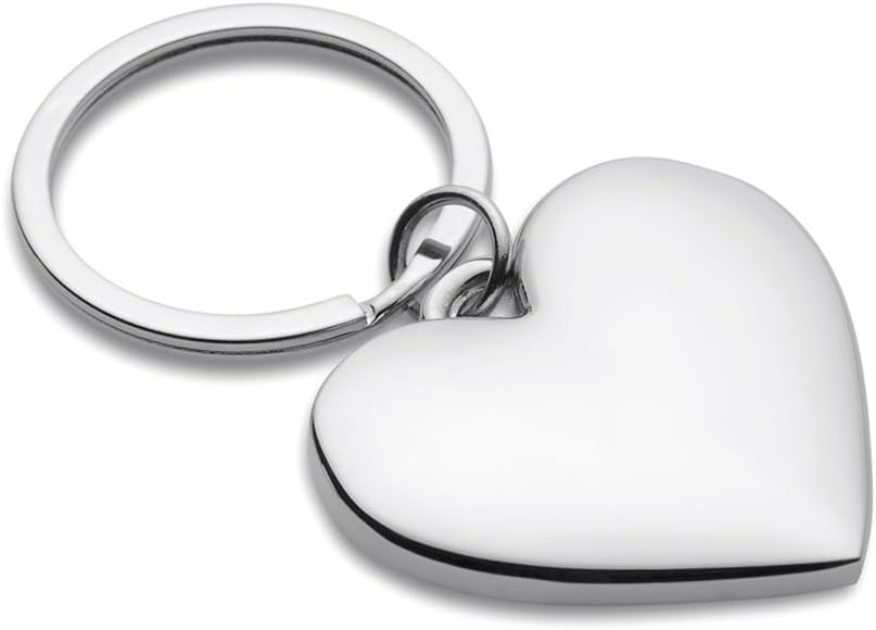 12653 Chrome Love Heart Keyring, 6 cm, Silver