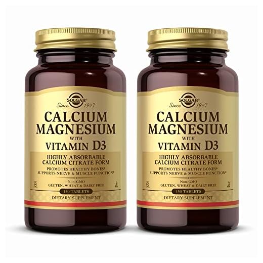 Solgar Calcium Magnesium with Vitamin D3-150 Tablets, Pack of 2 - Promotes Healthy Bones, Supports Nerve & Muscle Function - Non-GMO, Gluten Free, Kosher - 60 Total Servings