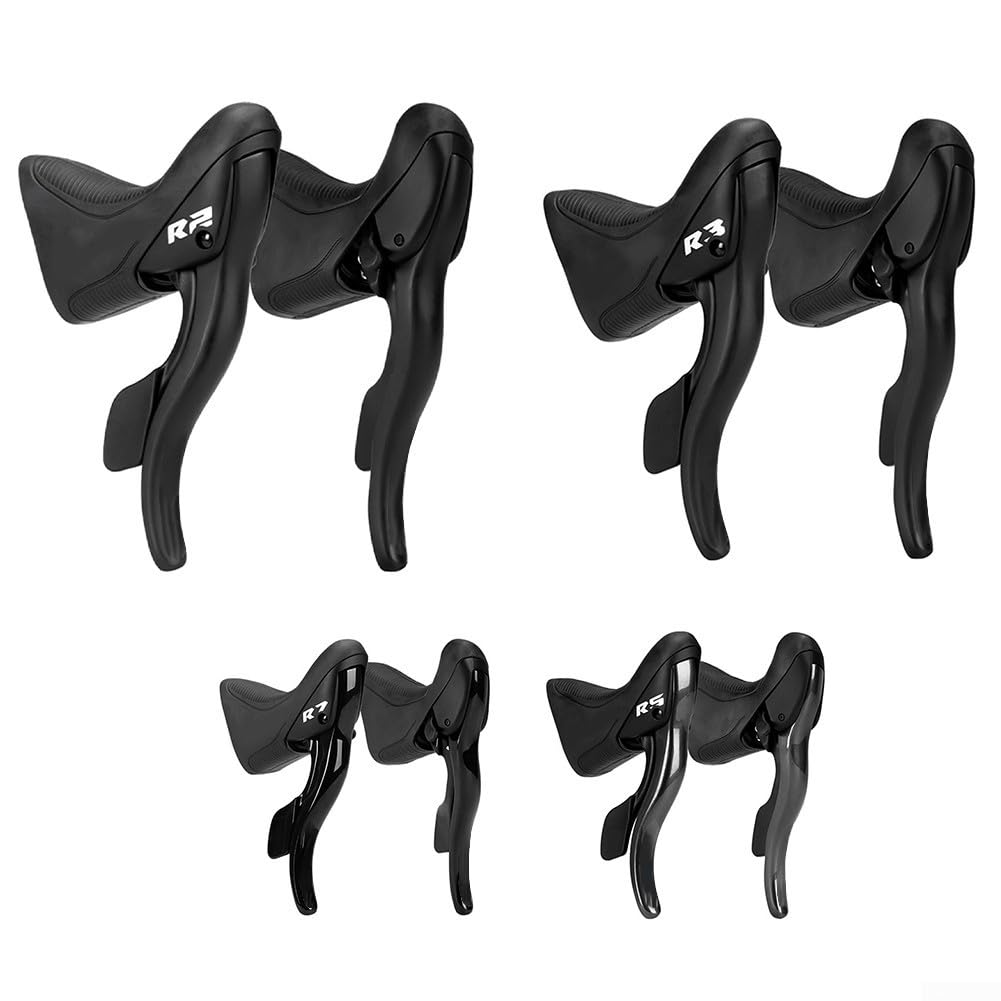 Par de palancas de cambio de bicicleta de carretera compatible con modelos R2 R3 R5 R7, construido con aleación de aluminio y ABS para uso a largo plazo y cambio de marcha suave durante los paseos (R2