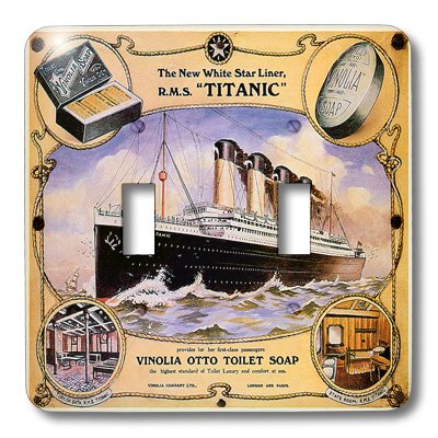 Interruptor doble Titanic 3dRose para renovar paredes aburridas con estética White Star Line 4