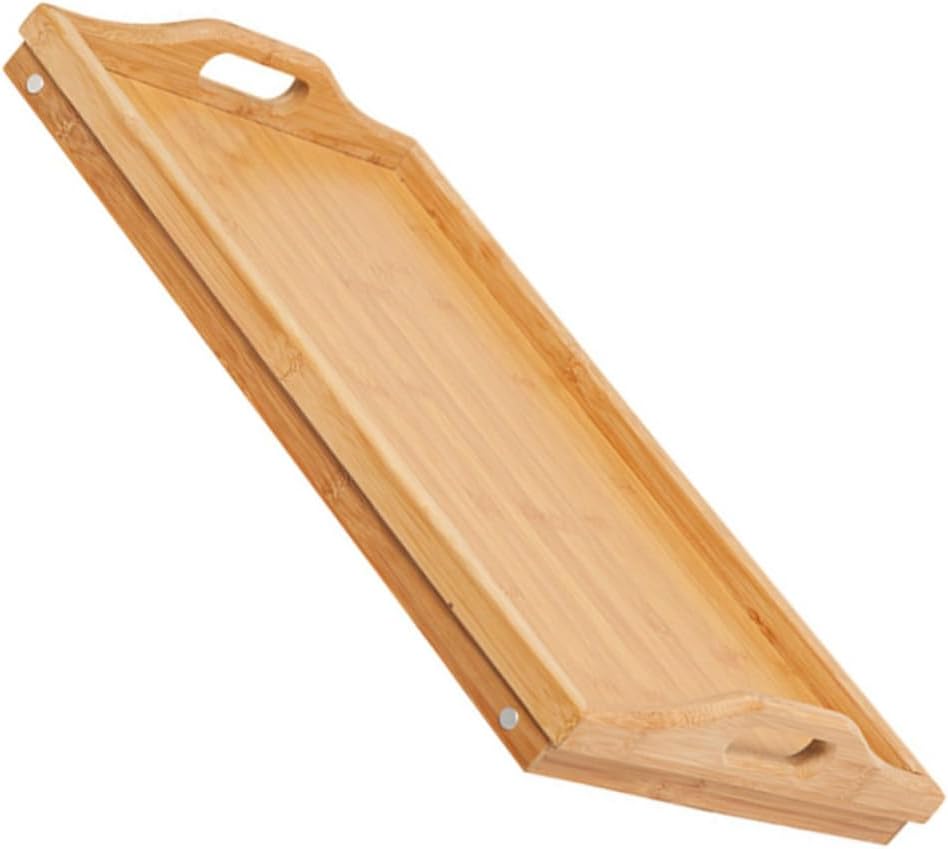 Multi-Functional Foldable Bed Tray Legs 21cm Adjustable Support Portable Bamboo Serving Table for Eating Working and Reading