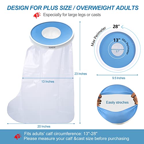 Yunchi Waterproof Extra Wide Leg Cast Cover For Shower Adults, Extra Large Watertight Foot Protector For Plus Size Adults Foot Surgery Casts Boots, Boots Shower Cover Fits Calf Size 13"- 28", Xl #TOP4