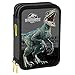 Produktbild Jurassic World Federmäppchen für die Schule, mit 3 Reißverschlüssen, mit Schreibwaren, offizielles Lizenzprodukt