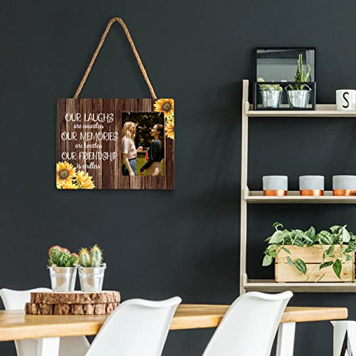 Fondcanyon Our Friendship Is Endless Sunflower Picture Photo Frame,Bestie Bff Friend Picture Frames,Best Friend Friendship Gifts For Men Women Friends Birthday Christmas Girls (4X6 Inch Photo) #TOP2