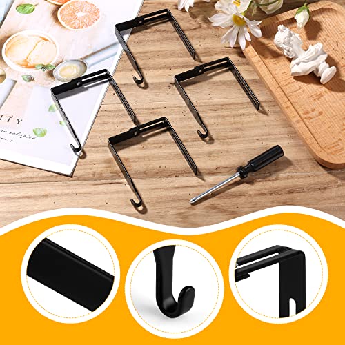 4Pcs Adjustable Cubicle Wall Hooks, Metal Cubicle Coat Hooks Cubicle Hangers With A Cross Screwdriver Universal Partition Hanger Set For Panels Of 1 3/8"-3 1/2" Thickness (Black) #TOP3