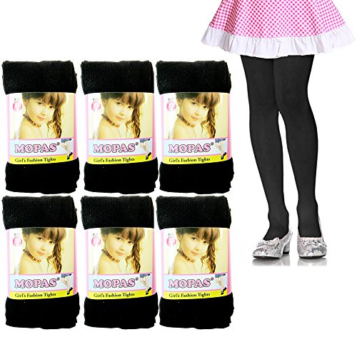 ATB 6 Pairs Girl Tights Hosiery Pantyhose Sock Stockings Trousers XL Size 11-14 Bk2