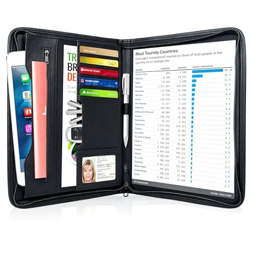 Godery Zippered Padfolio Portfolio
