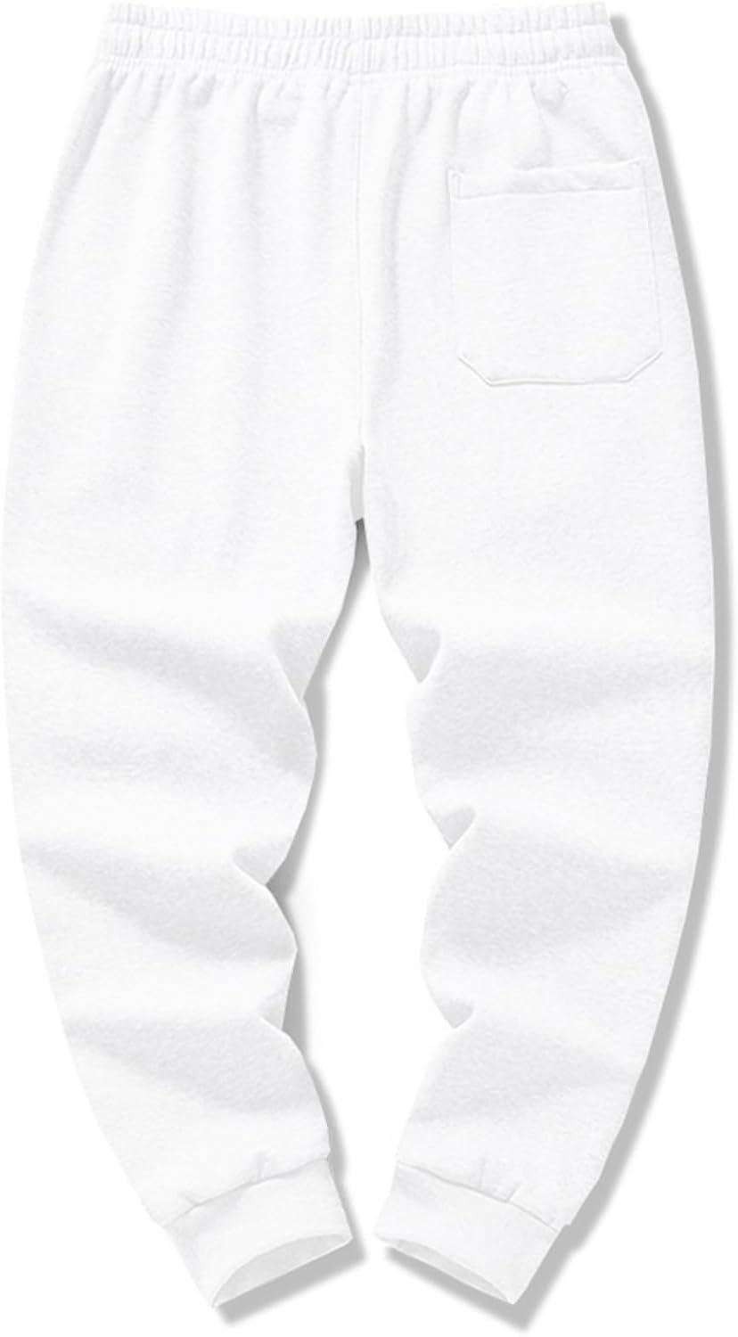 Men's Sweatpants with Ankle Ribbing and Zipper Pockets, Athletic Joggers for Workouts, Runs and Hikes