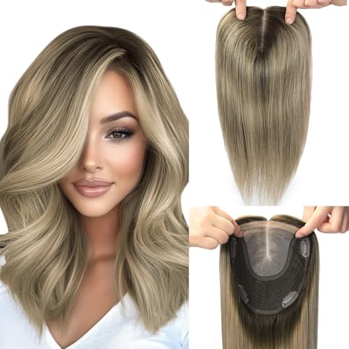 Hair Toppers for Women Real Human Hair 6x7 In Large Base 14 In