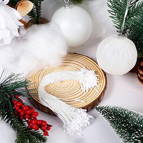 Shappy 400 Pieces Ornament Hangers Snap Locking Ropes Hang Tag Ornament Fasteners Precut Hanging Ropes Fasteners For Christmas Halloween Holiday Ornament Decorations (White) #TOP5