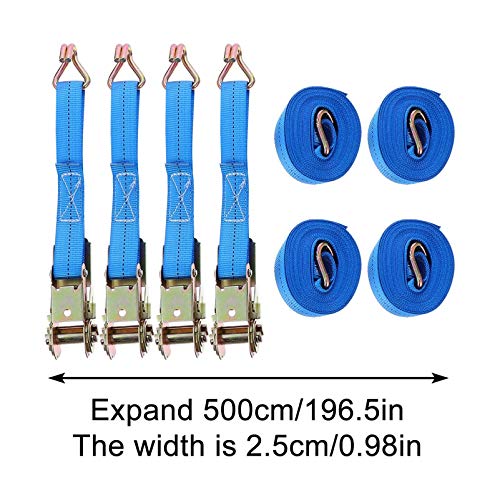 UKCOCO 4Pcs Catraca de Carga Amarrar Alças de Carro para Serviço Pesado Cinto de Ligação de Tensão S