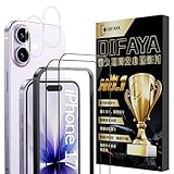 【DIFAYA】【ガイド枠付き】対応 iPhone17 ガラスフィルム 2枚＋ iPhone17 カメラフィルム 2枚 強化ガラス iPhone17 フィルム【高透過率/AGC旭硝子素材製/全面保護/硬度9H】 2.5Dラウンドエッジ加工 自動吸着 気泡防止 指紋防止 飛散防止 撥水撥油 アイフォン17 ガラスフィルム 6.3インチ